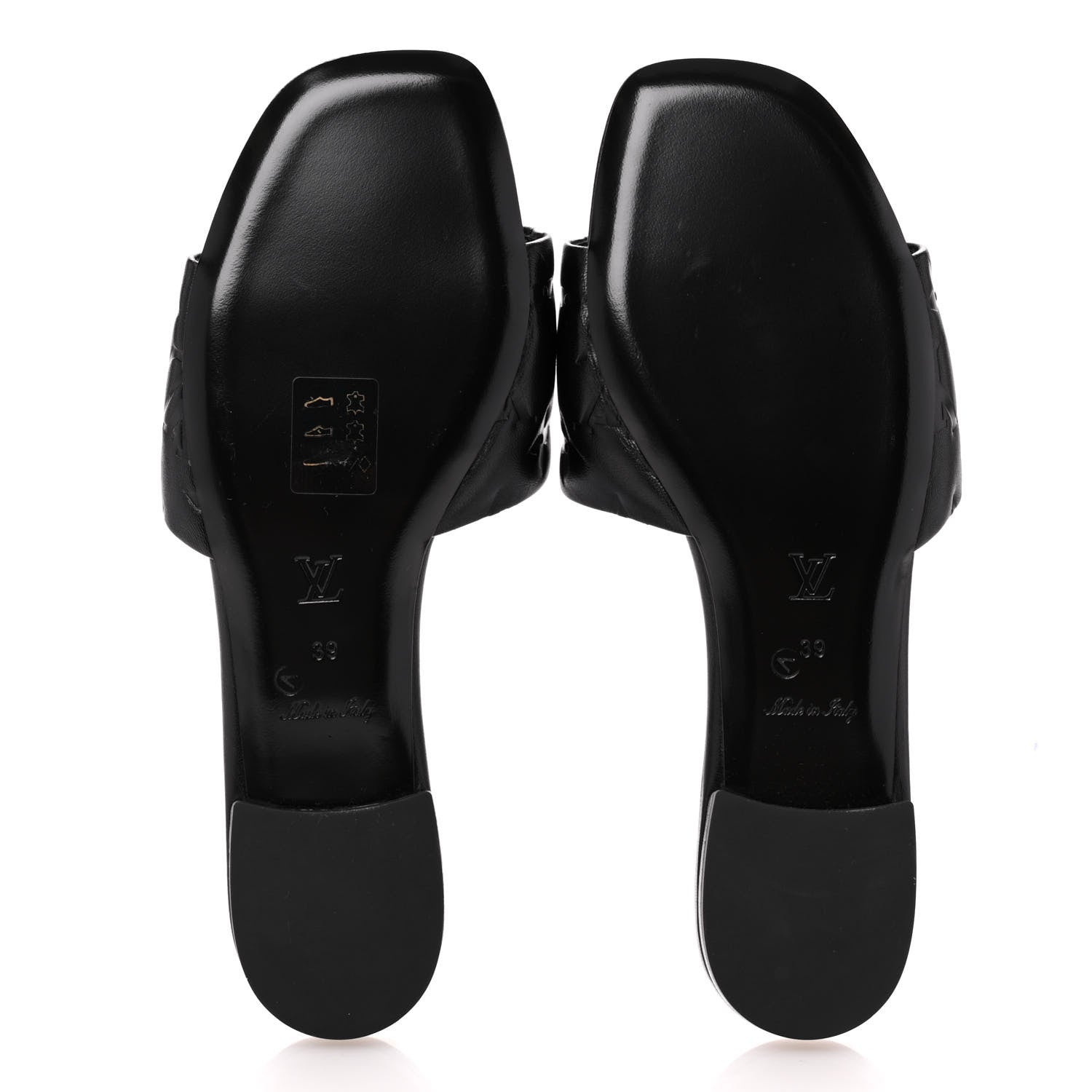 Louis Vuitton Lambskin Embossed Monogram Revival Flat Mules 39 Black 6 of 9