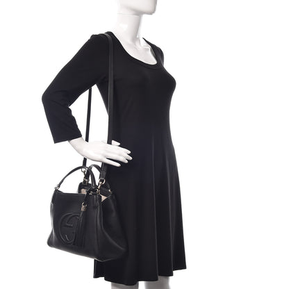 Gucci Pebbled Calfskin Small Soho Shoulder Bag Black 2 of 11
