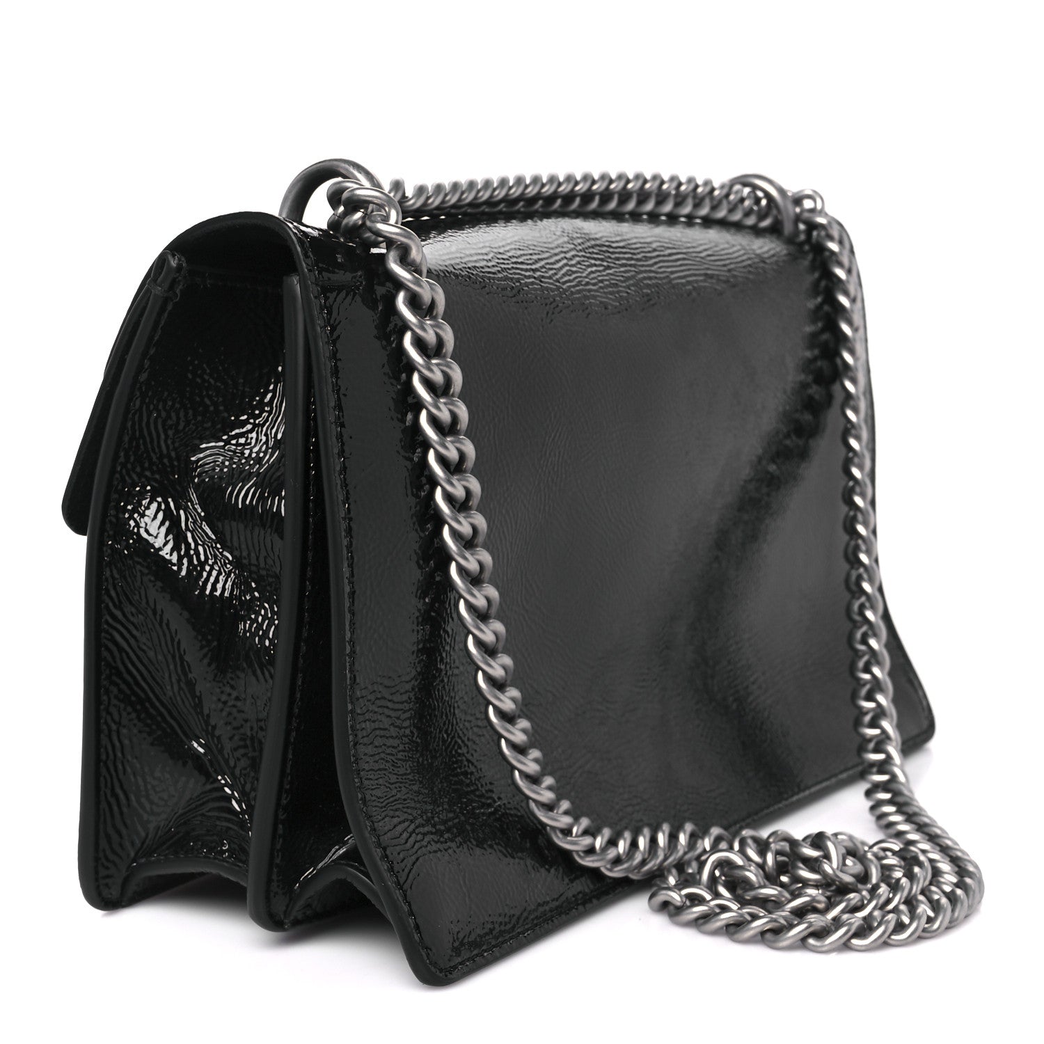 Gucci Crinkled Patent Small Dionysus Shoulder Bag Black 4 of 11