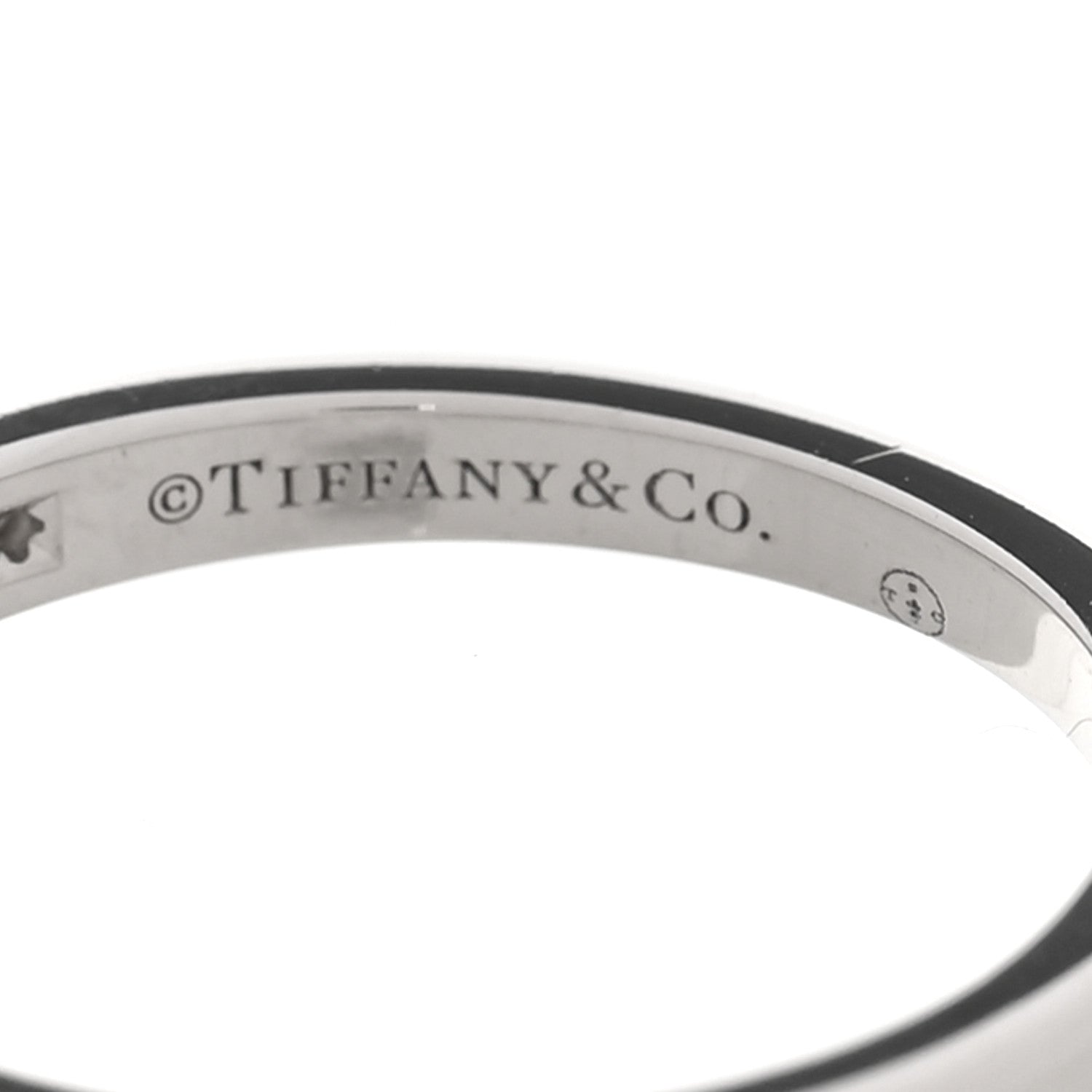 Tiffany Platinum Diamond 2.5mm Half Circle Wedding Band Ring 48 4.5 4 of 6