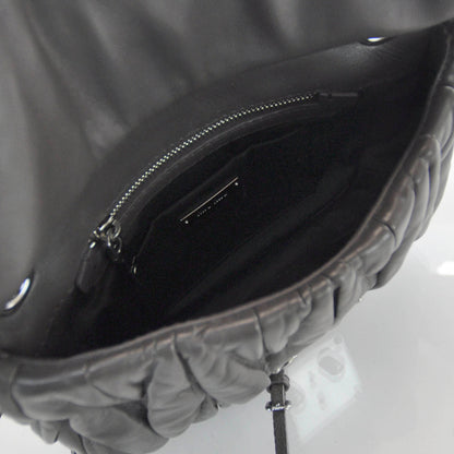 Miu Miu Leather Matelasse Shoulder Bag Grigio 6 of 7
