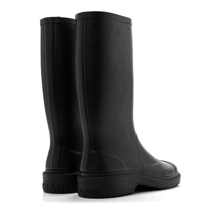 Chanel Caoutchouk CC High Boots 38 Black 5 of 11