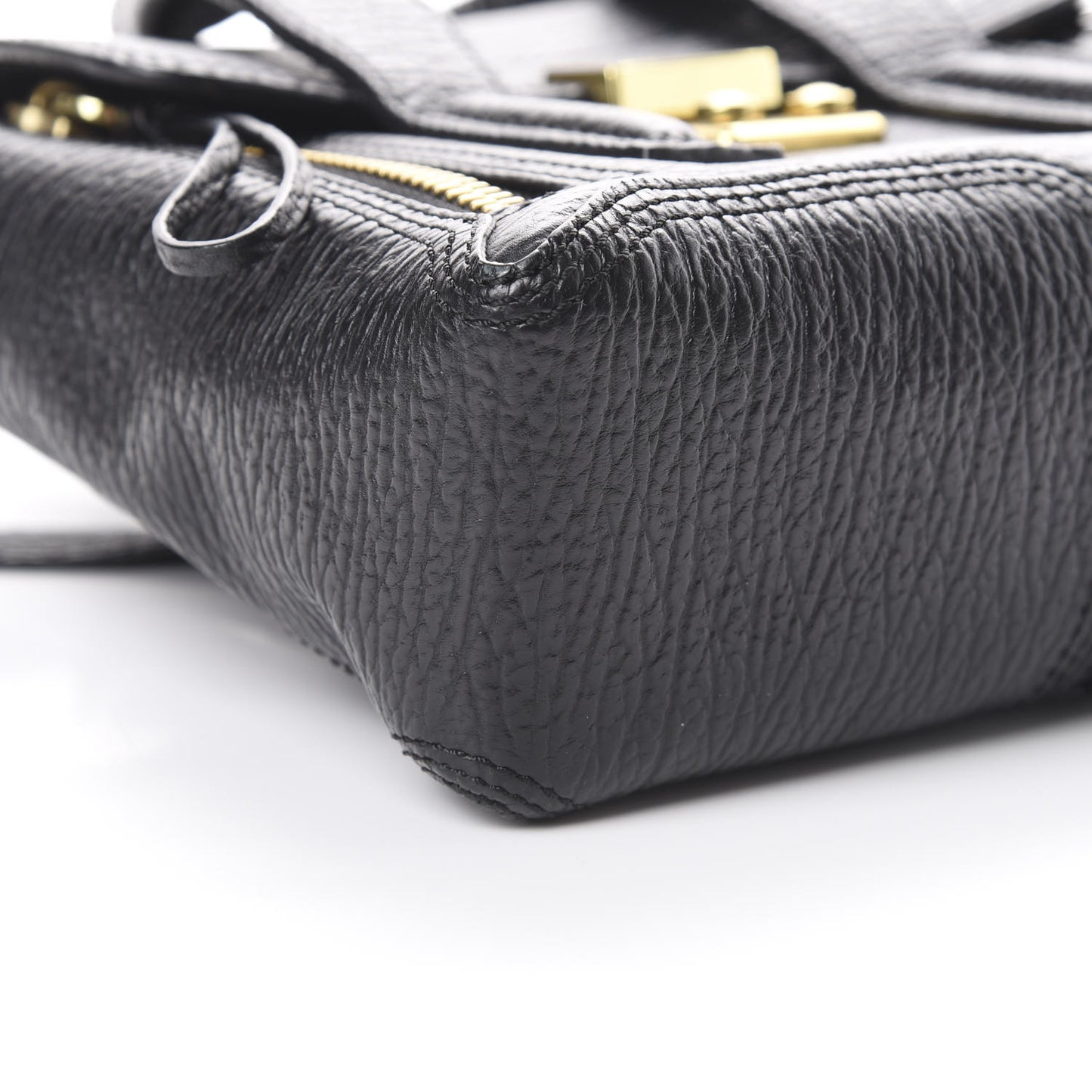 3.1 Textured Calfskin Mini Pashli Satchel Black
