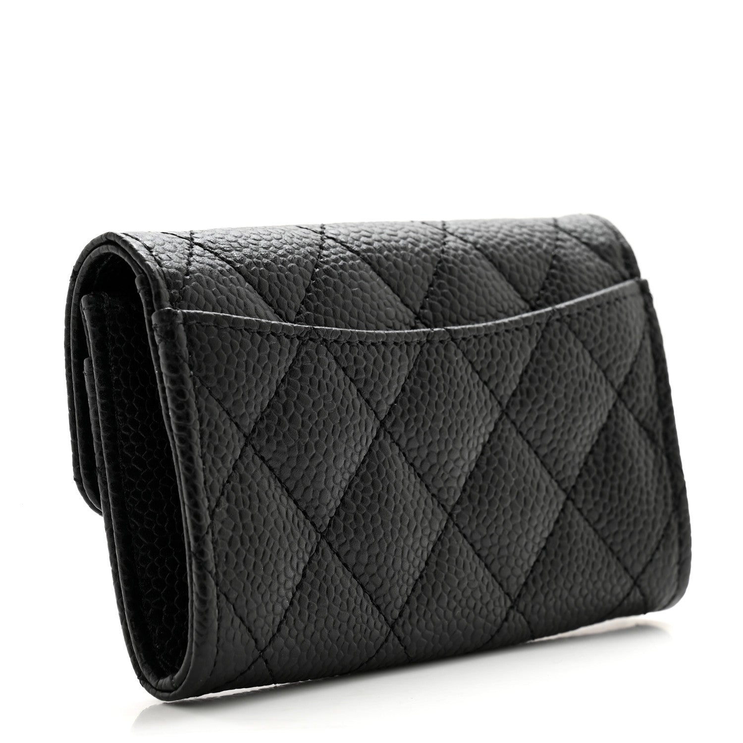Chanel Caviar Quilted Flap Card Holder Wallet Black 3 of 9