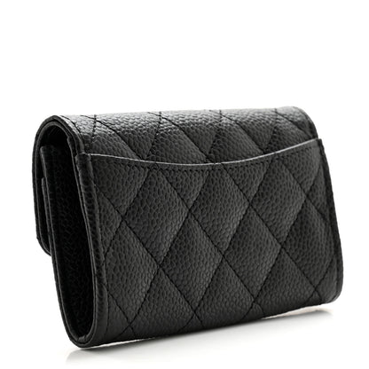 Chanel Caviar Quilted Flap Card Holder Wallet Black 3 of 9