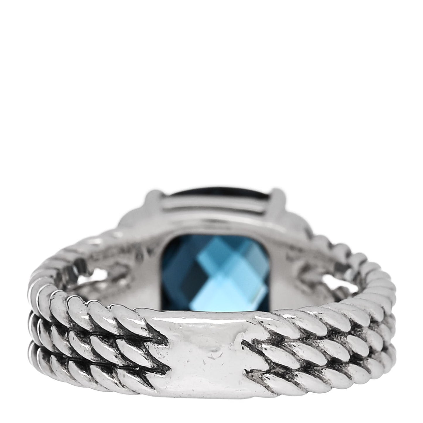 Sterling Silver Diamond Hampton Blue Topaz 10mm Petite Wheaton Ring 49 5