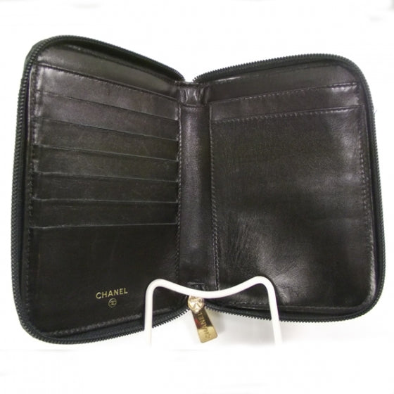 Caviar Zip Wallet Black