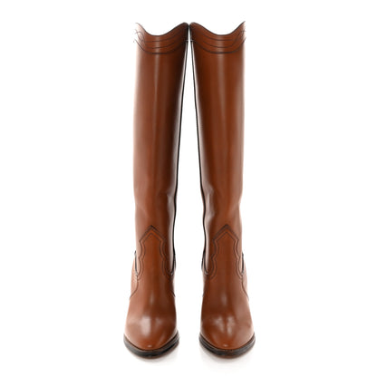 Saint Laurent Kate 105 Western Knee High Boots 40 New Papaya 2 of 12