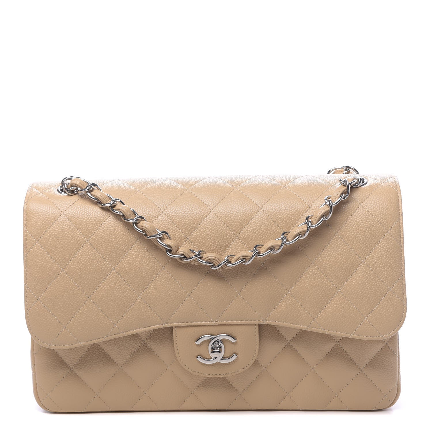 Chanel Caviar Quilted Jumbo Double Flap Beige Clair 1 of 9
