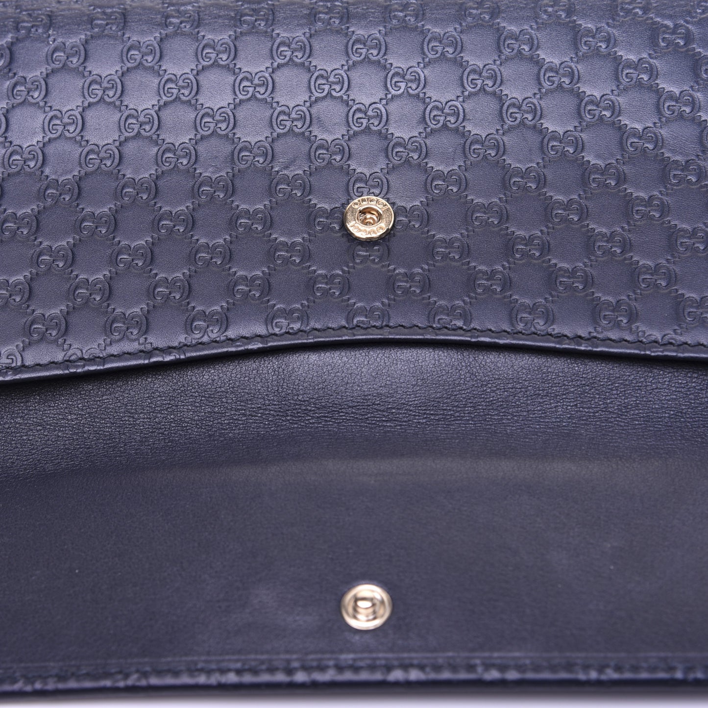 Microguccissima Continental Flap Wallet Navy