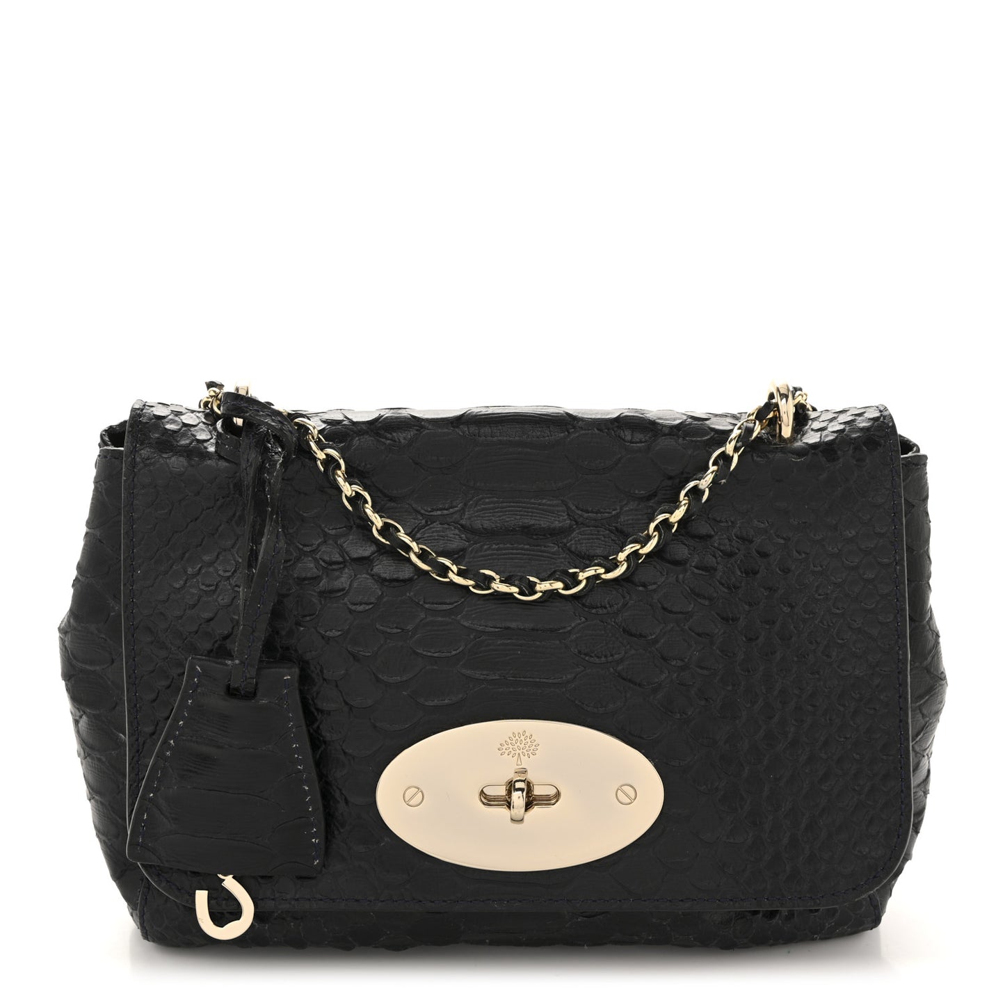 Snakeskin Small Lily Flap Navy