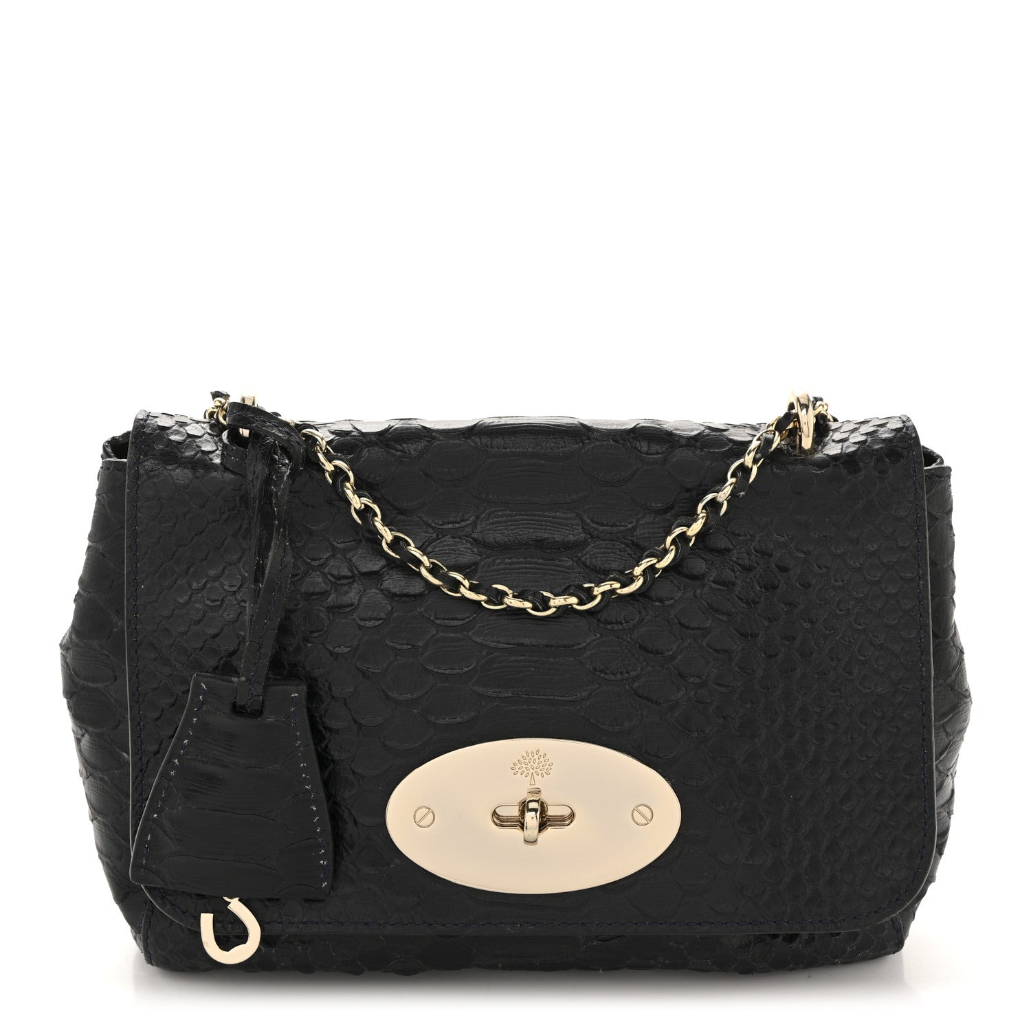 Mulberry Snakeskin Small Lily Flap Navy 1 of 14