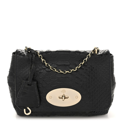 Mulberry Snakeskin Small Lily Flap Navy 1 of 14