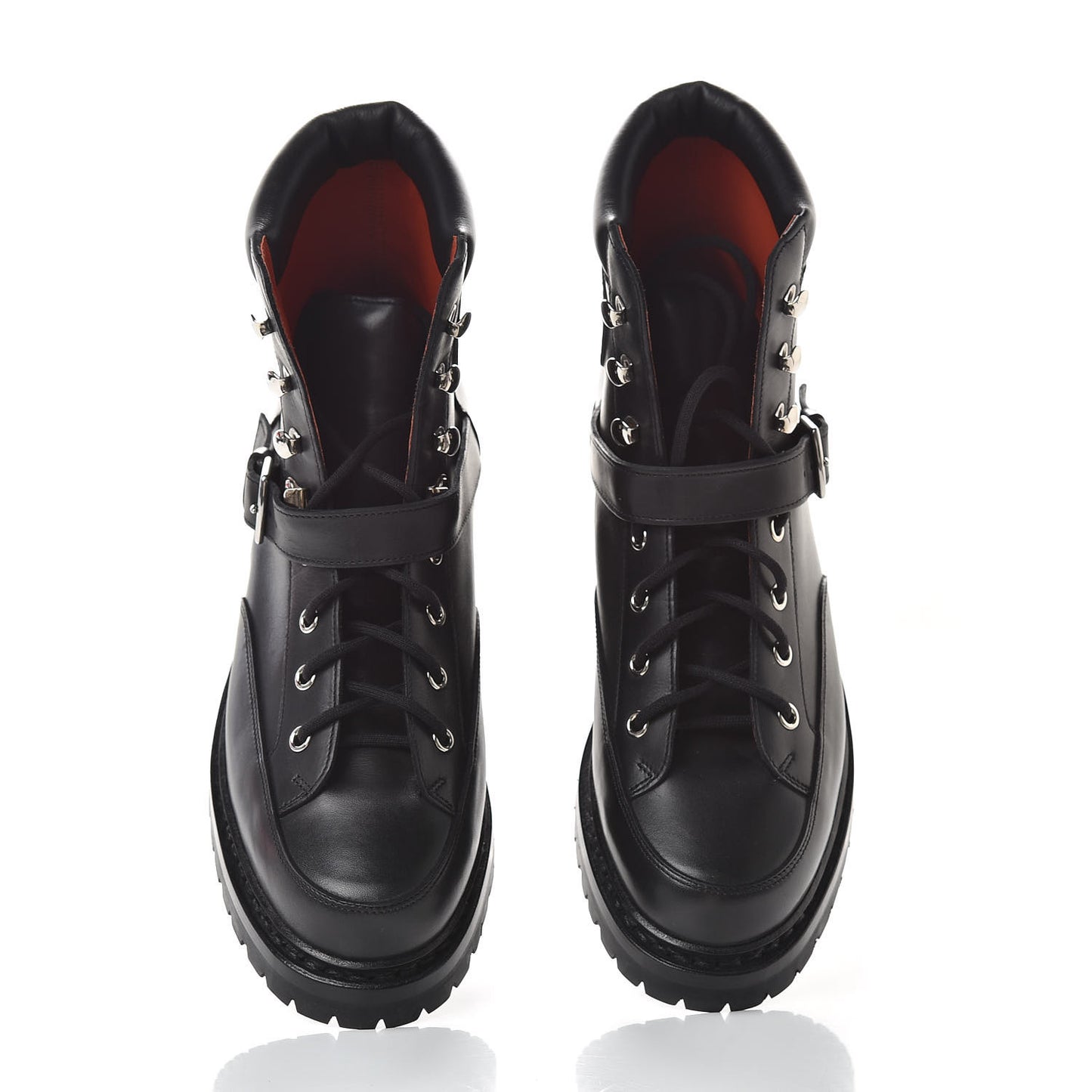 Calfskin Mens Hiking Ankle Boots 39 Black
