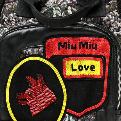 Miu Miu Nylon Tapestry Embellished Patches Backpack Multicolor 8 of 11