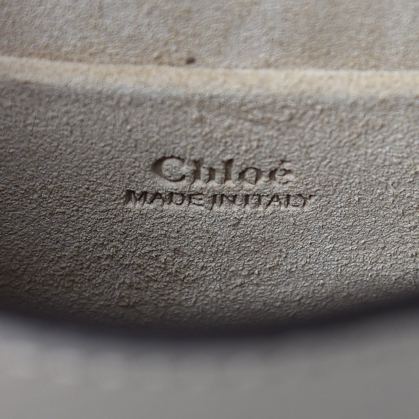 Calfskin Suede Small Nile Bracelet Bag Motty Grey