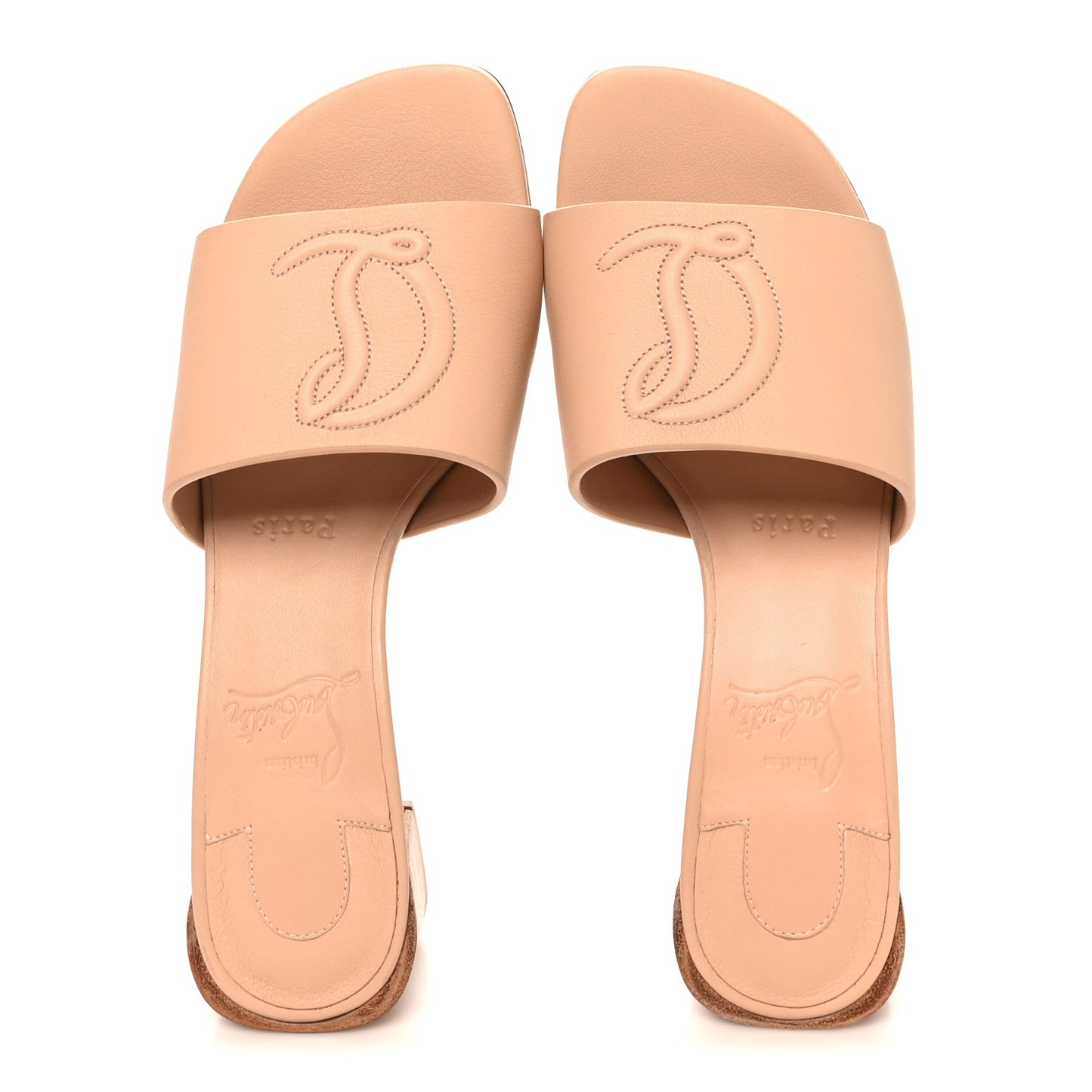 Calfskin Logo Embossed So CL 55 Mule 36 Leche Scuro