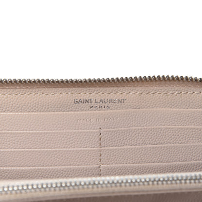 Saint Laurent Grain De Poudre Matelasse Chevron Monogram Zip Around Wallet Rose Poudre 6 of 8