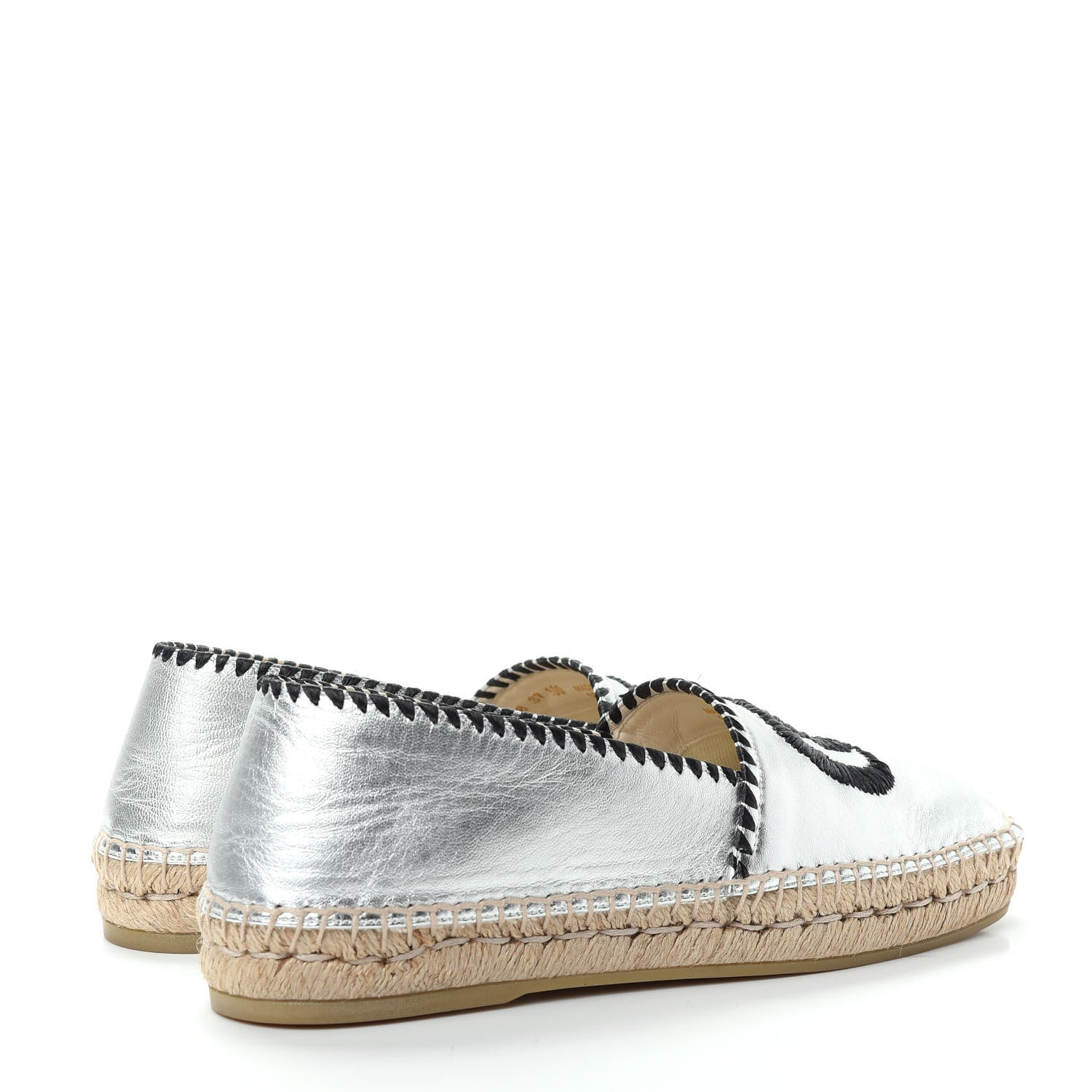 Gucci Metallic Nappa GG Marmont Espadrilles 37 Silver 4 of 11