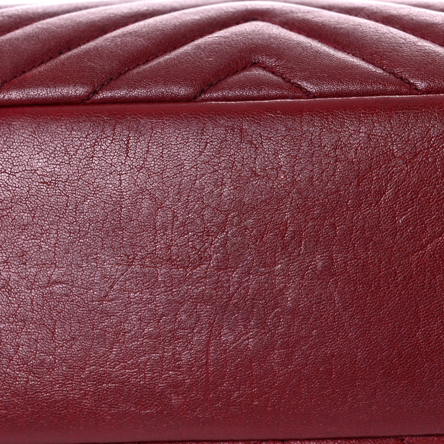 Saint Laurent Sheepskin Matelasse Chevron Large College Monogram Satchel Oxblood 18 of 26