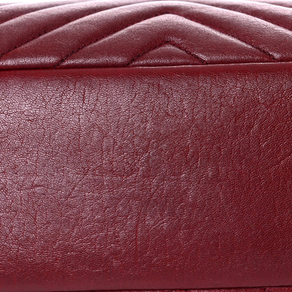 Saint Laurent Sheepskin Matelasse Chevron Large College Monogram Satchel Oxblood 18 of 26