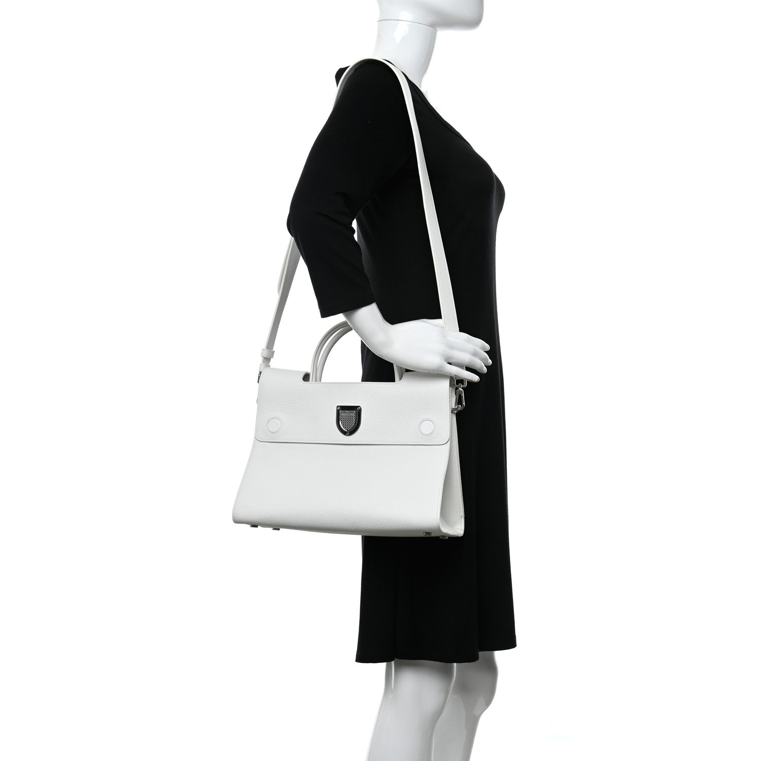 Christian Dior Bullcalf Medium Diorever Flap White 2 of 10