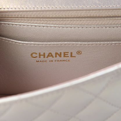 Chanel Iridescent Lambskin Quilted Mini Rectangular Flap Ivory 8 of 11