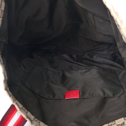 Gucci GG Monogram Medium Web Handle Vertical Tote Red 5 of 9