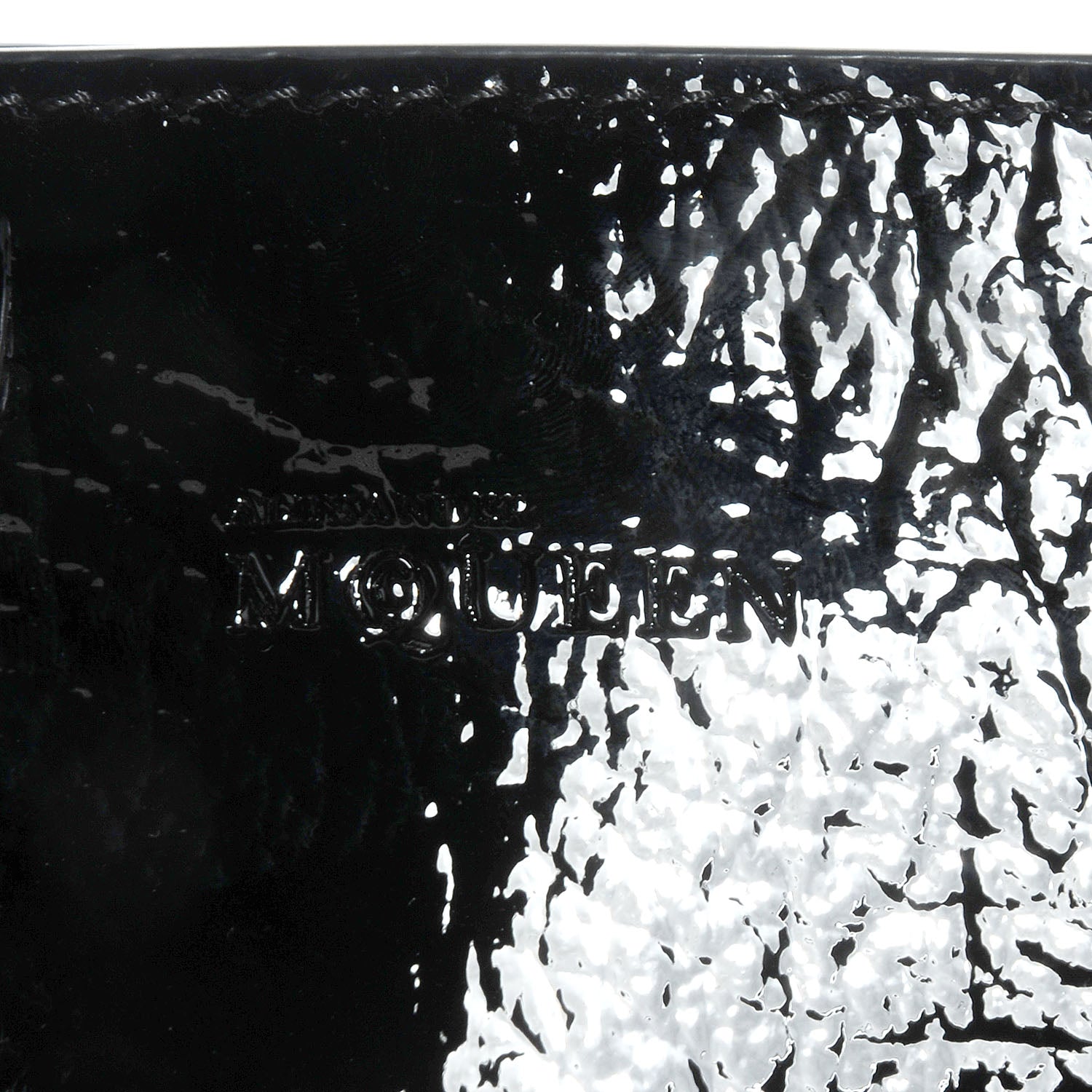 Alexander McQueen Patent Small Eyelet Padlock Skull Tote Black 9 of 9