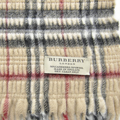 Burberry Cashmere and Wool Ruched Check Fringe Scarf 3 of 3