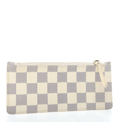 Louis Vuitton Damier Azur Felicie Chain Wallet Zippered Insert Rose Ballerine 2 of 5