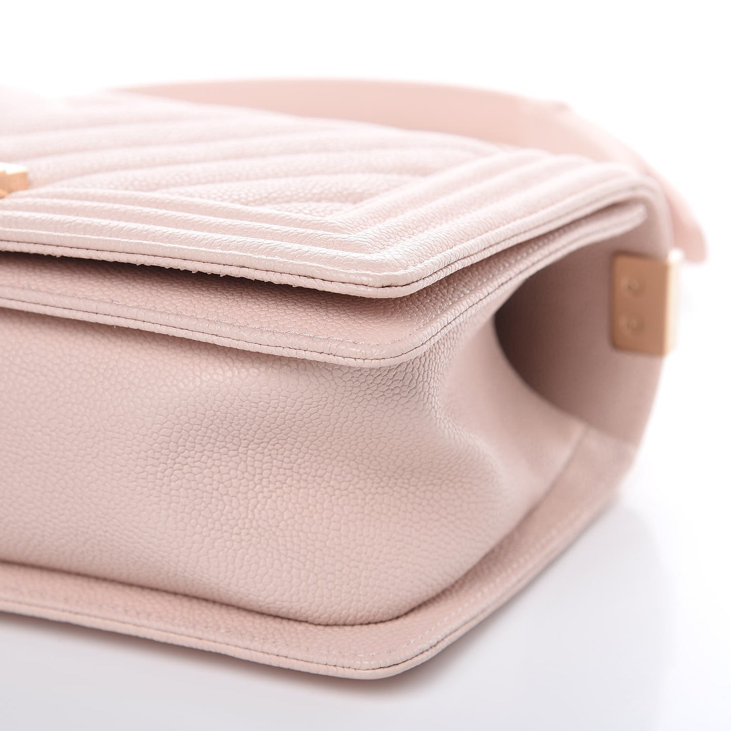 Caviar Chevron Quilted Medium Boy Flap Nude