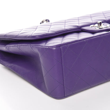 Chanel Lambskin Quilted Maxi Double Flap Purple 8 of 9