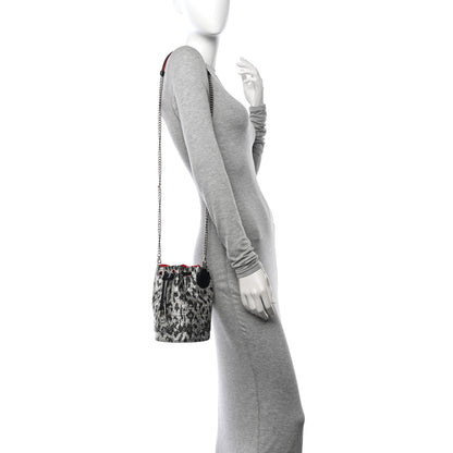 Christian Louboutin Tweed Crystal Leopard Print Marie Jane Bucket Silver 2 of 10