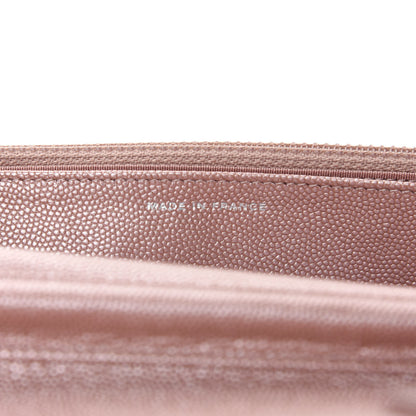 Chanel Metallic Caviar Chevron Quilted Vintage Mademoiselle Wallet On Chain WOC Pink 9 of 12