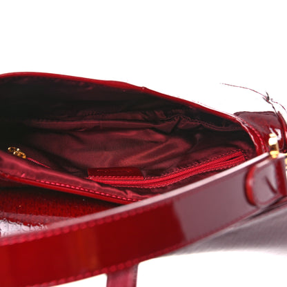 Christian Dior Patent Diorissimo Double Saddle Bag Dark Red 7 of 10