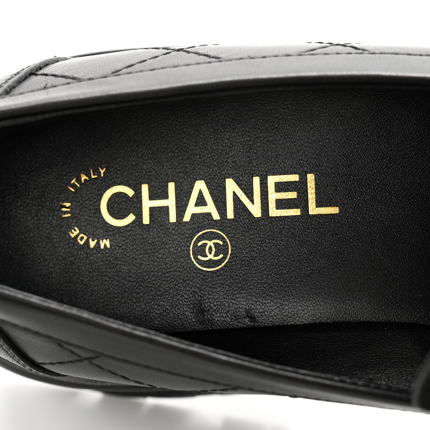 Chanel Calfskin Quilted CC Mocassin Loafers 41 Black 6 of 12