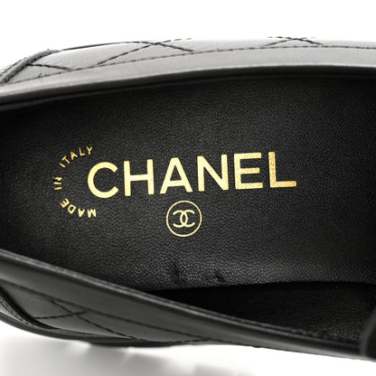 Chanel Calfskin Quilted CC Mocassin Loafers 41 Black 6 of 12