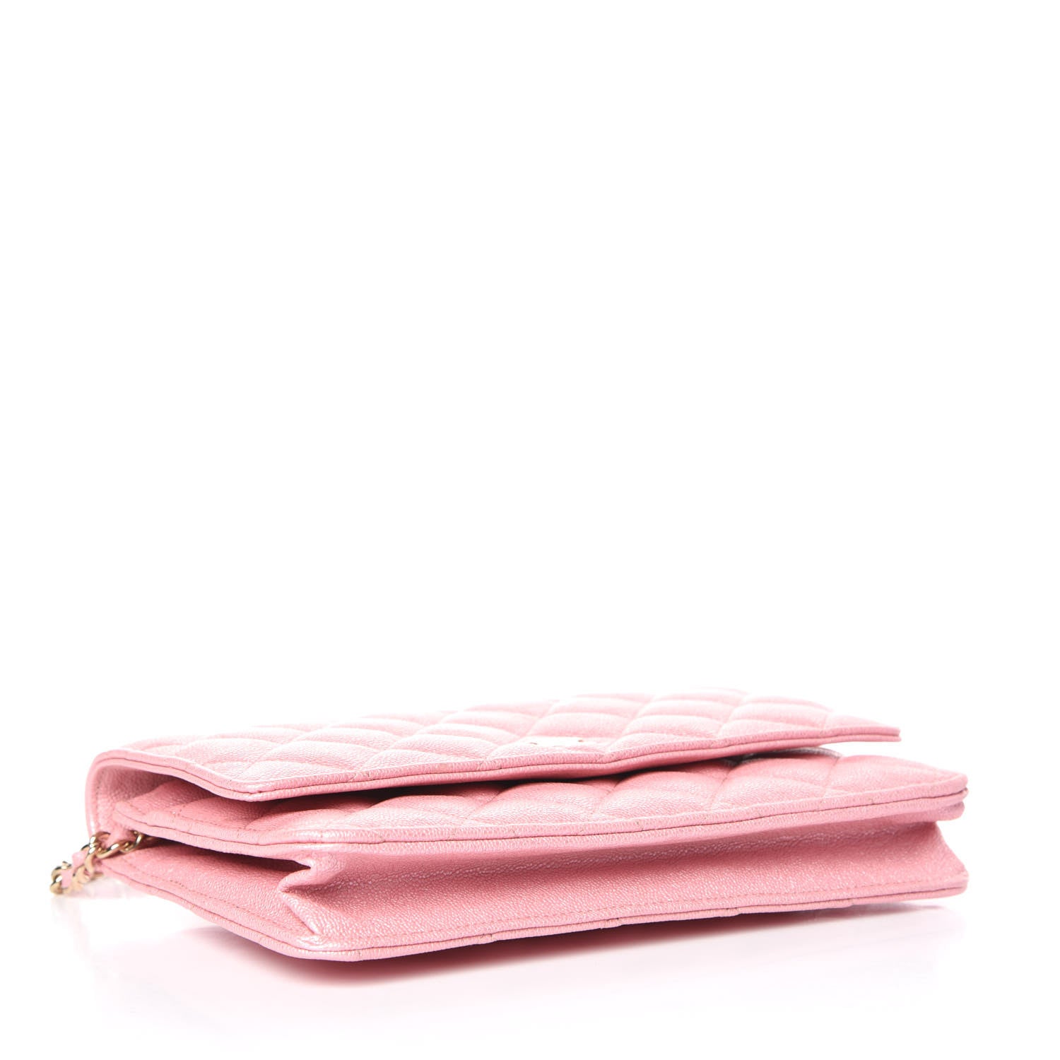 Chanel Iridescent Caviar Quilted Wallet on Chain WOC Rose Pink 4 of 11