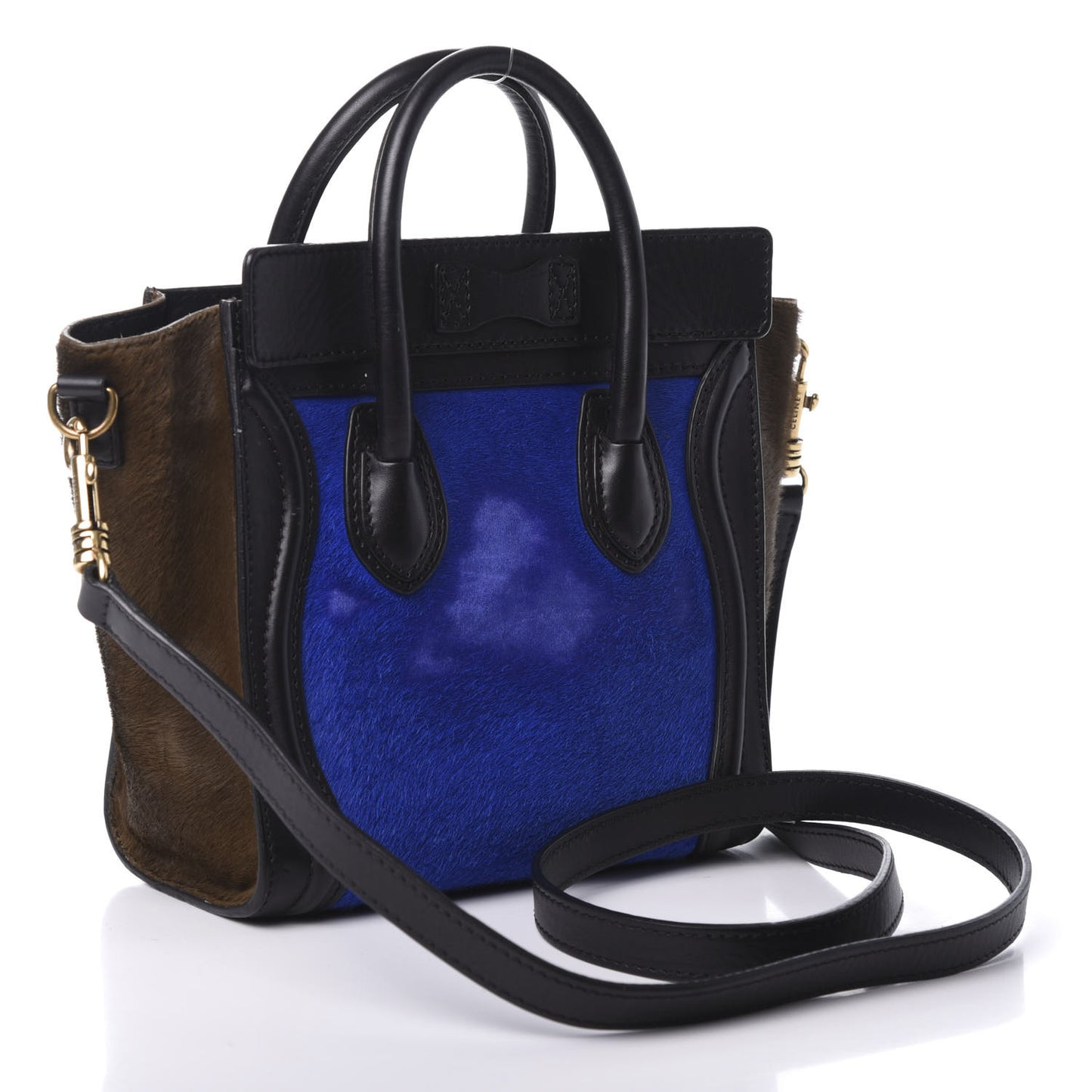 Pony Hair Nano Tri-Color Luggage Royal Blue