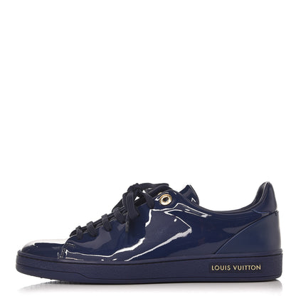 Louis Vuitton Patent Calfskin Frontrow Sneakers 36.5 Blue Nuit 1 of 9