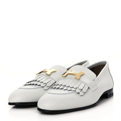 Hermes Calfskin Womens Royal Loafers 35.5 White 3 of 8