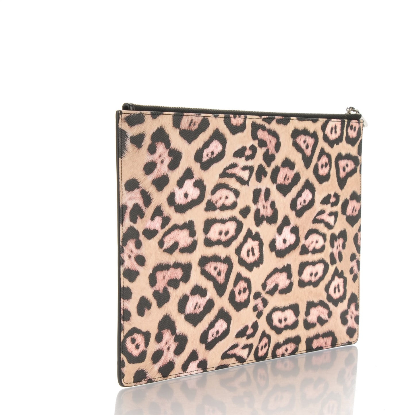 Coated Canvas Jaguar Print Zip Pouch