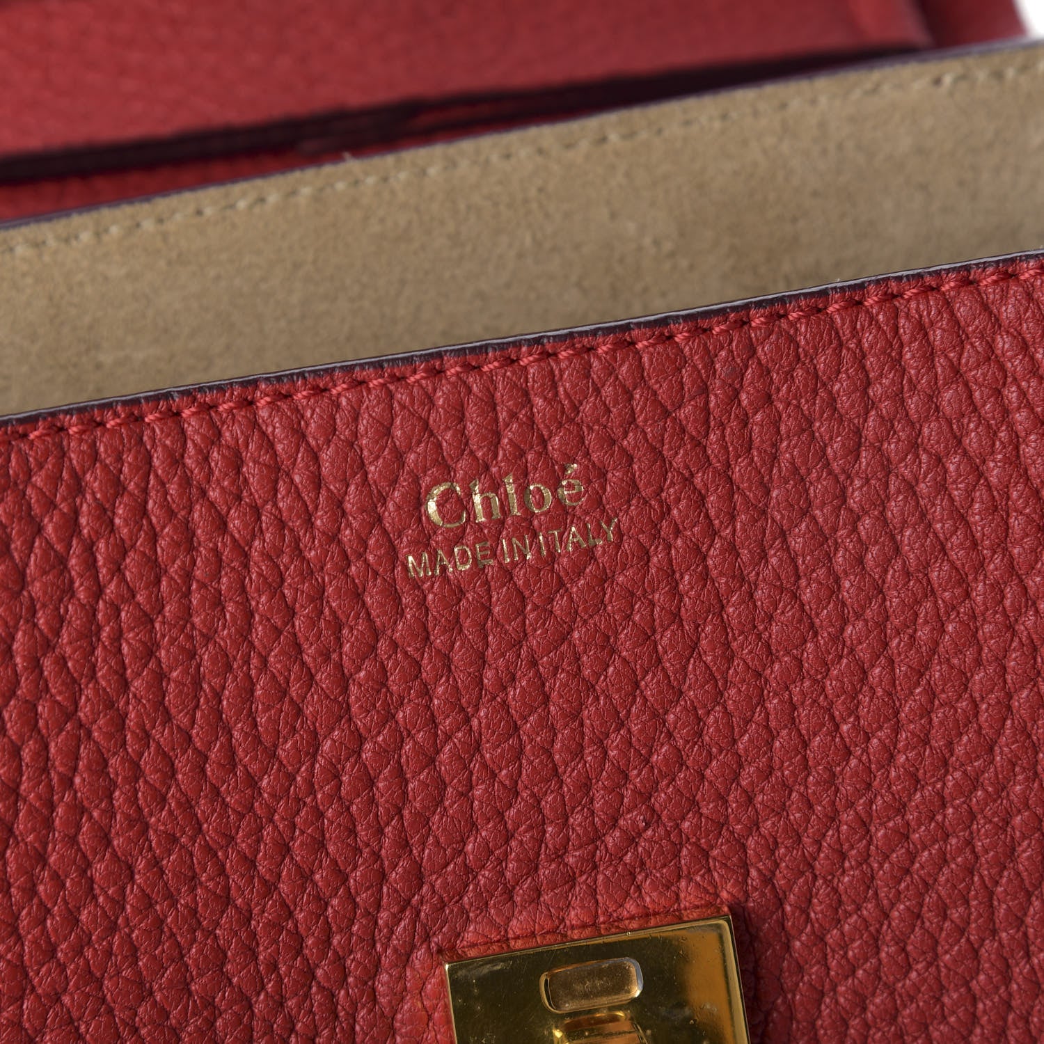 Chloe Grained Lambskin Mini Drew Shoulder Bag Red 5 of 8