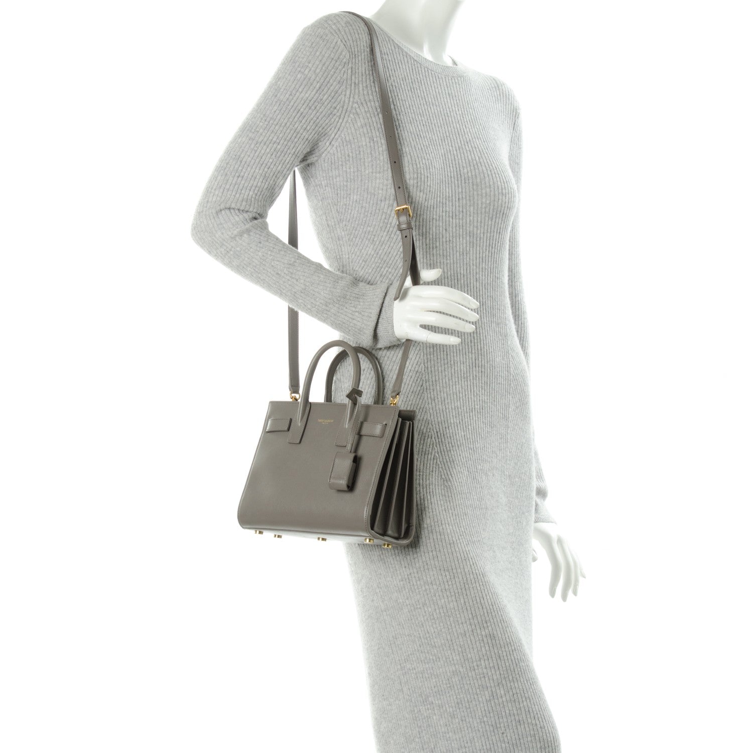 Saint Laurent Calfskin Nano Sac De Jour Fog 2 of 6