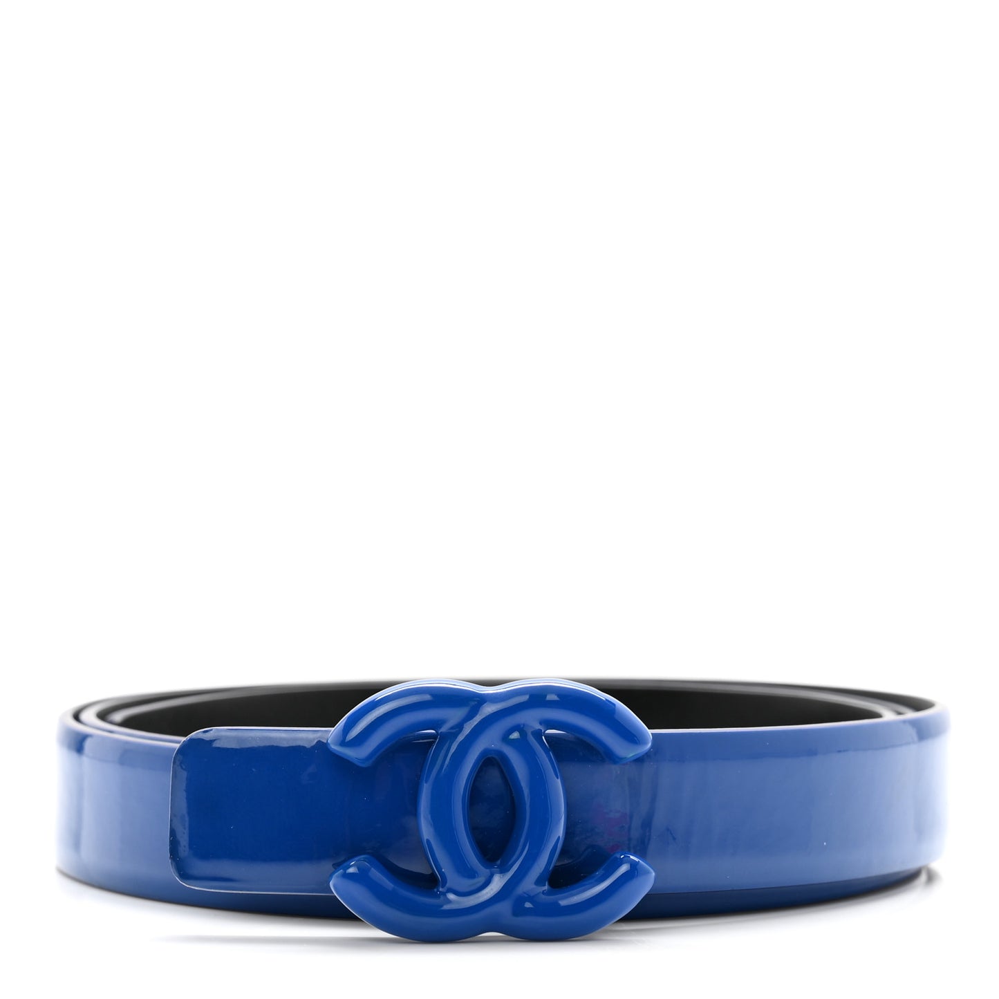Patent CC Logo Skinny Belt 85 34 Blue