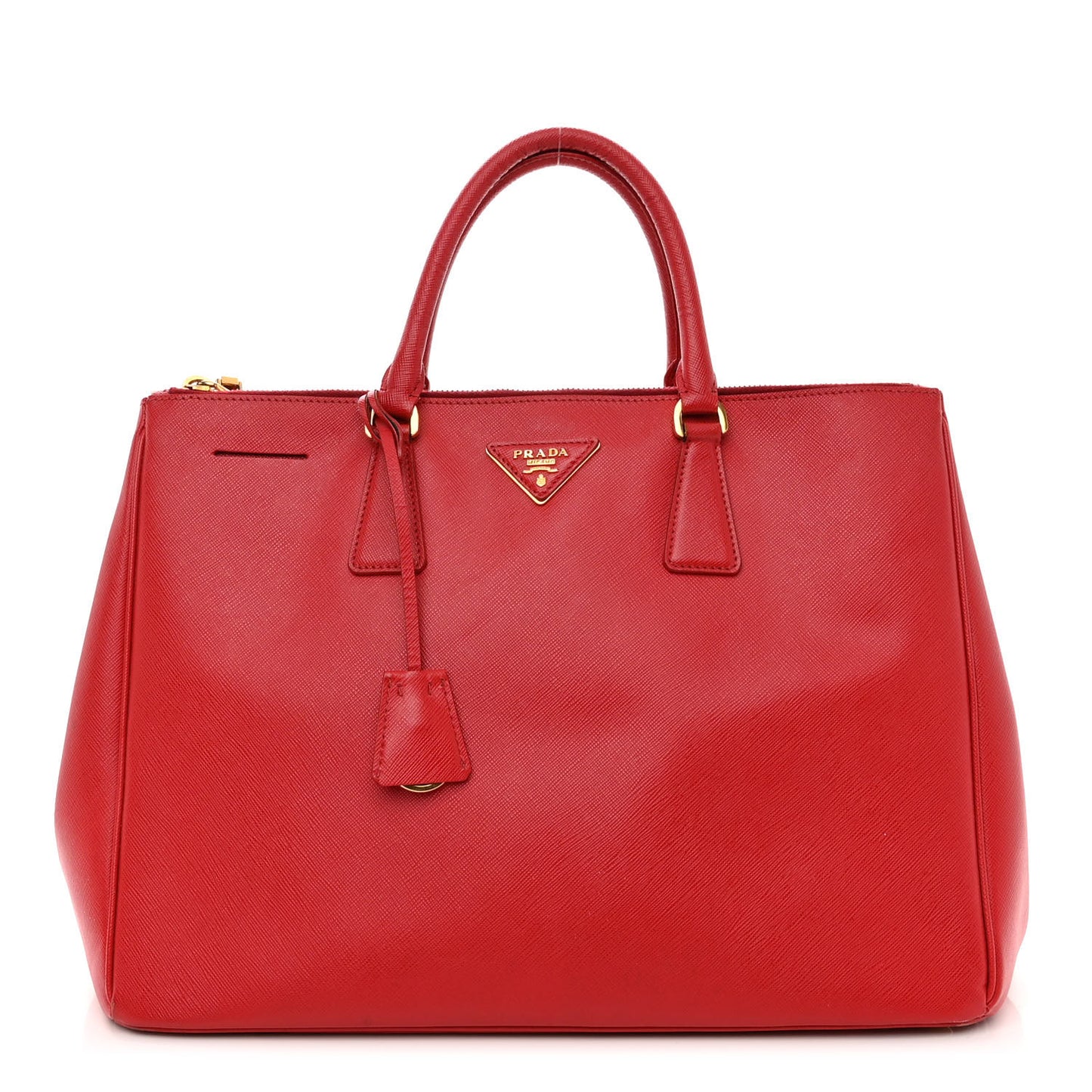 Saffiano Lux Large Galleria Double Zip Tote Fuoco