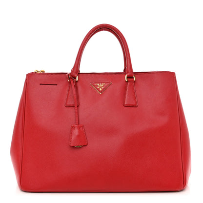 Prada Saffiano Lux Large Galleria Double Zip Tote Fuoco 1 of 12