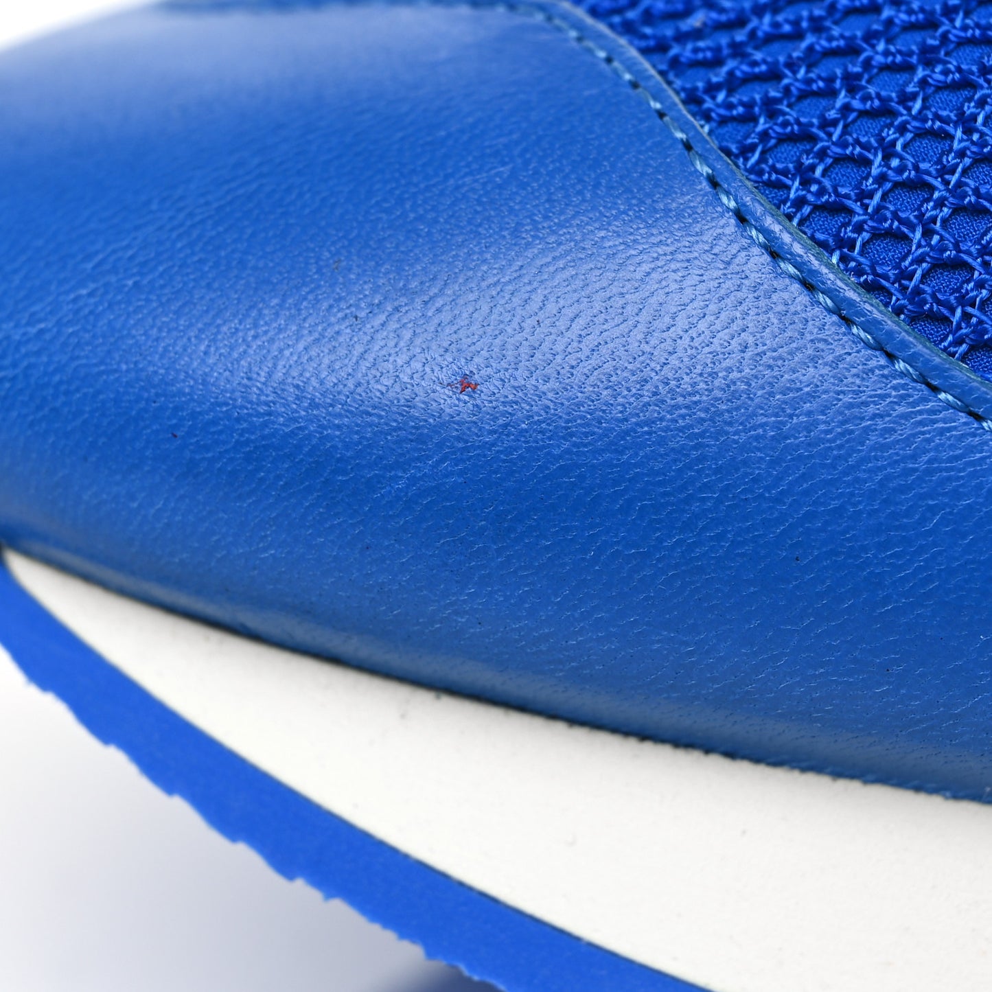 Mesh Calfskin Neoprene Suede Mens Race Runner Sneakers 40 Bleu