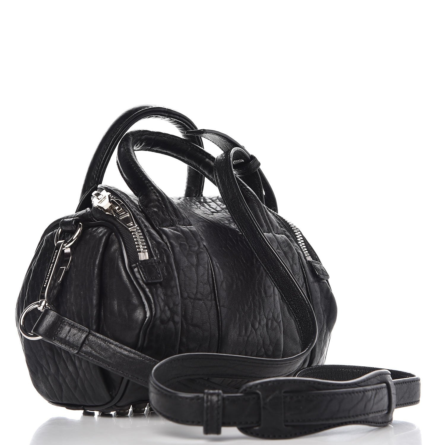 Alexander Wang Pebbled Lambskin Mini Rockie Black Rhodium Hardware 3 of 7